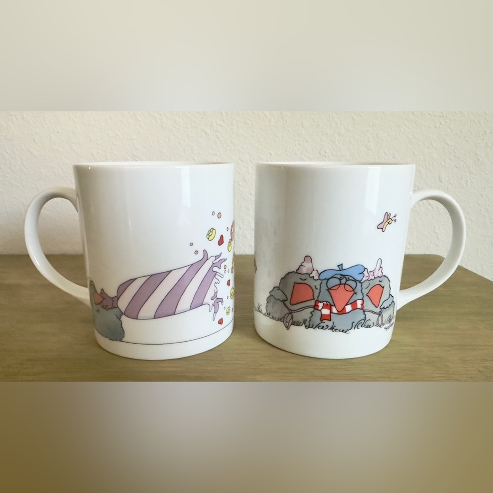 W. Steinbeck Blue Lazy Birds Vintage Mugs for The Toscany Collection Japan